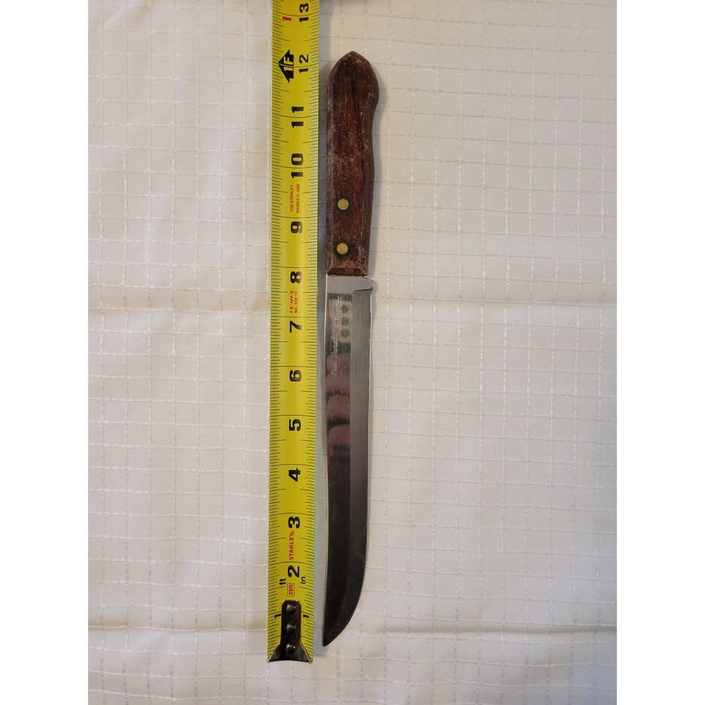 Ekco Vanadium Stainless Steel Utility Knife Wood Handle Made in USA‎ Vintage